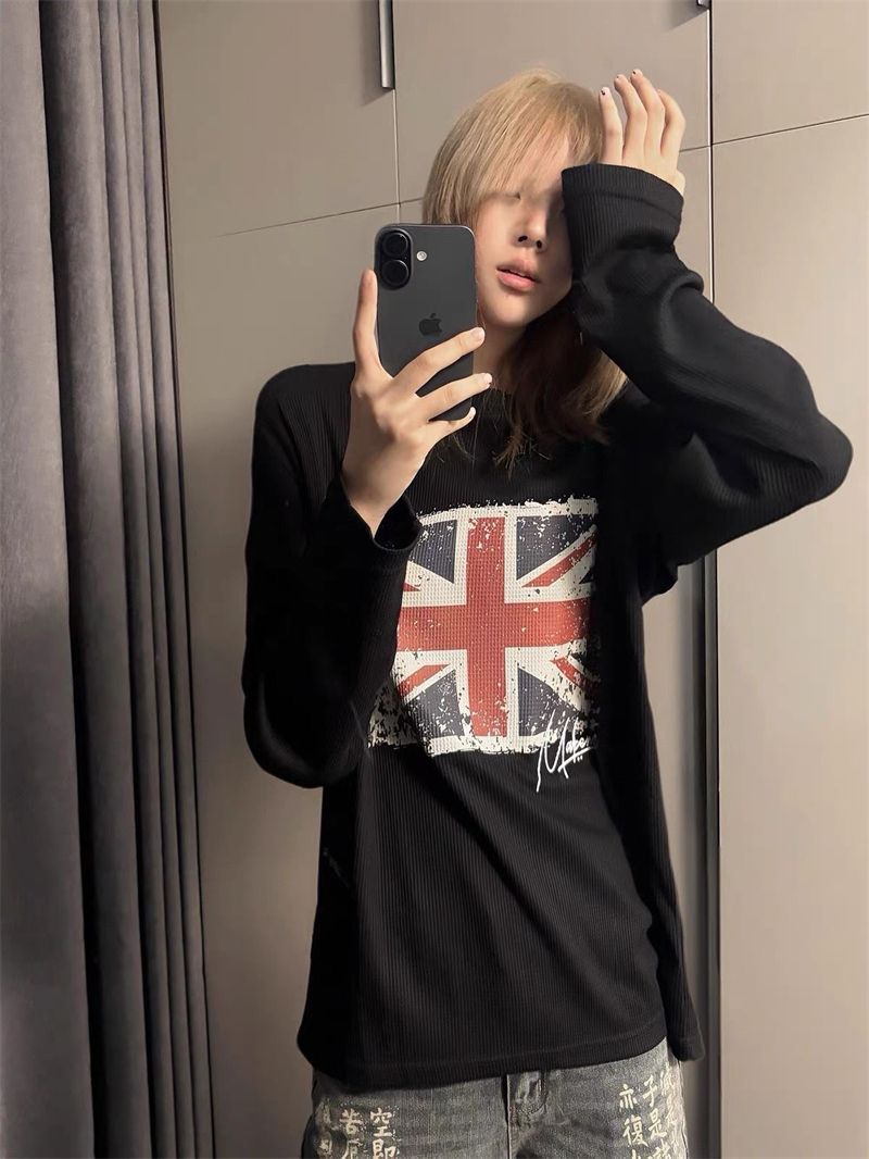 2026 Korean Style Long Sleeve Print T-Shirt for Women Loose Plus Size - Style 3e2432 - Image 2