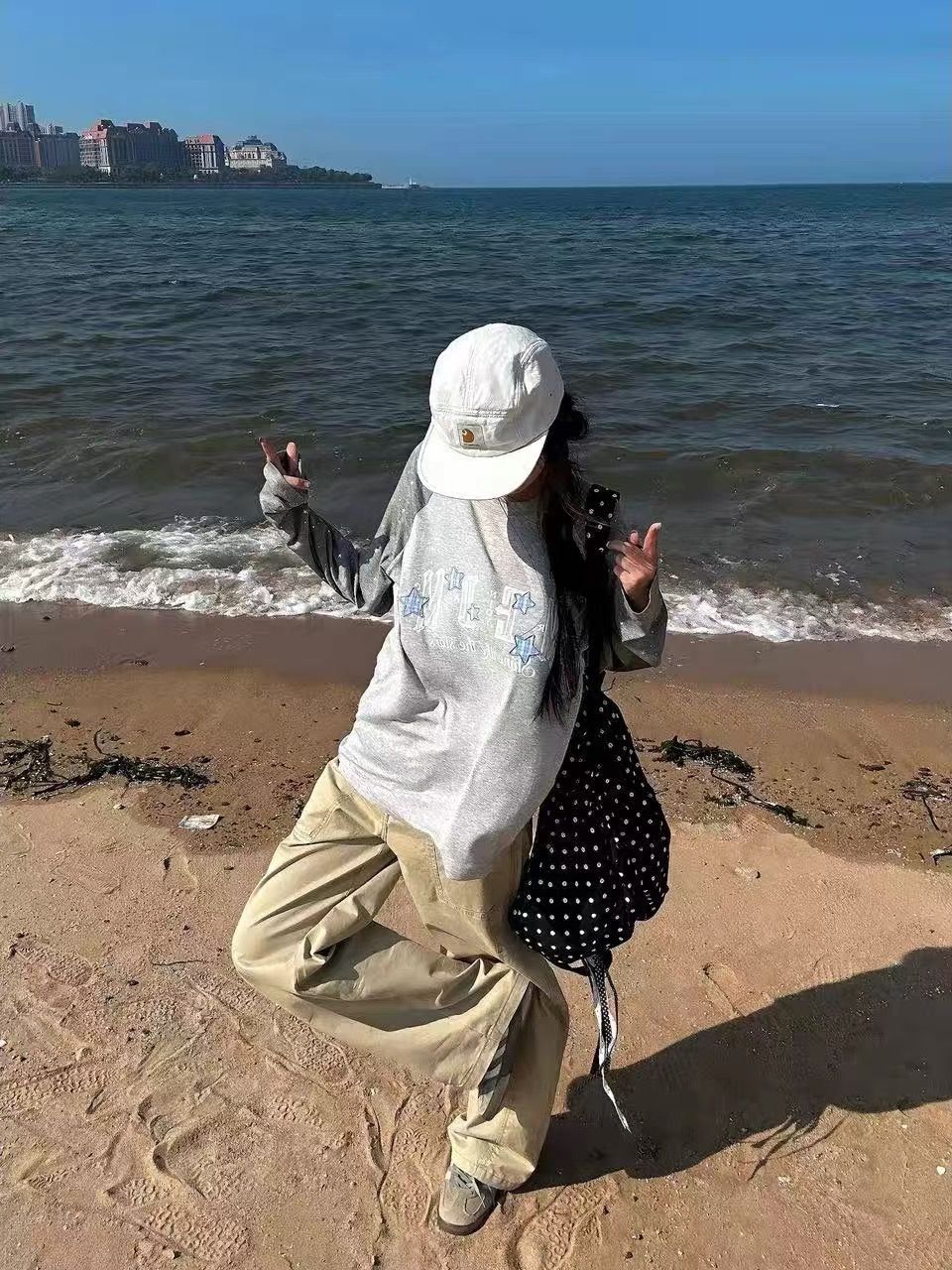 2026 Korean Style Long Sleeve T-Shirt for Women Loose Plus Size Embroidered Patch Print - Image 3