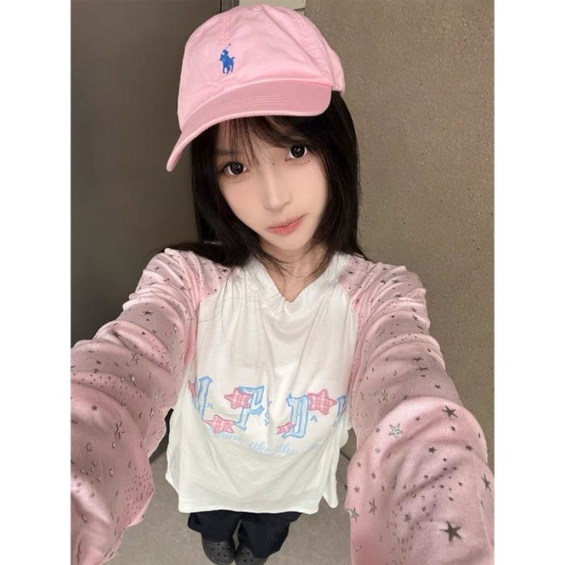 2026 Korean Style Long Sleeve T-Shirt for Women Loose Plus Size Embroidered Patch Print - Image 5
