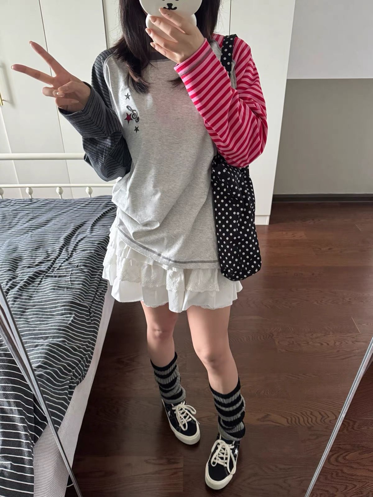 2026 Korean Style Long Sleeve T-Shirt for Women Loose Plus Size Embroidered Print - Image 2