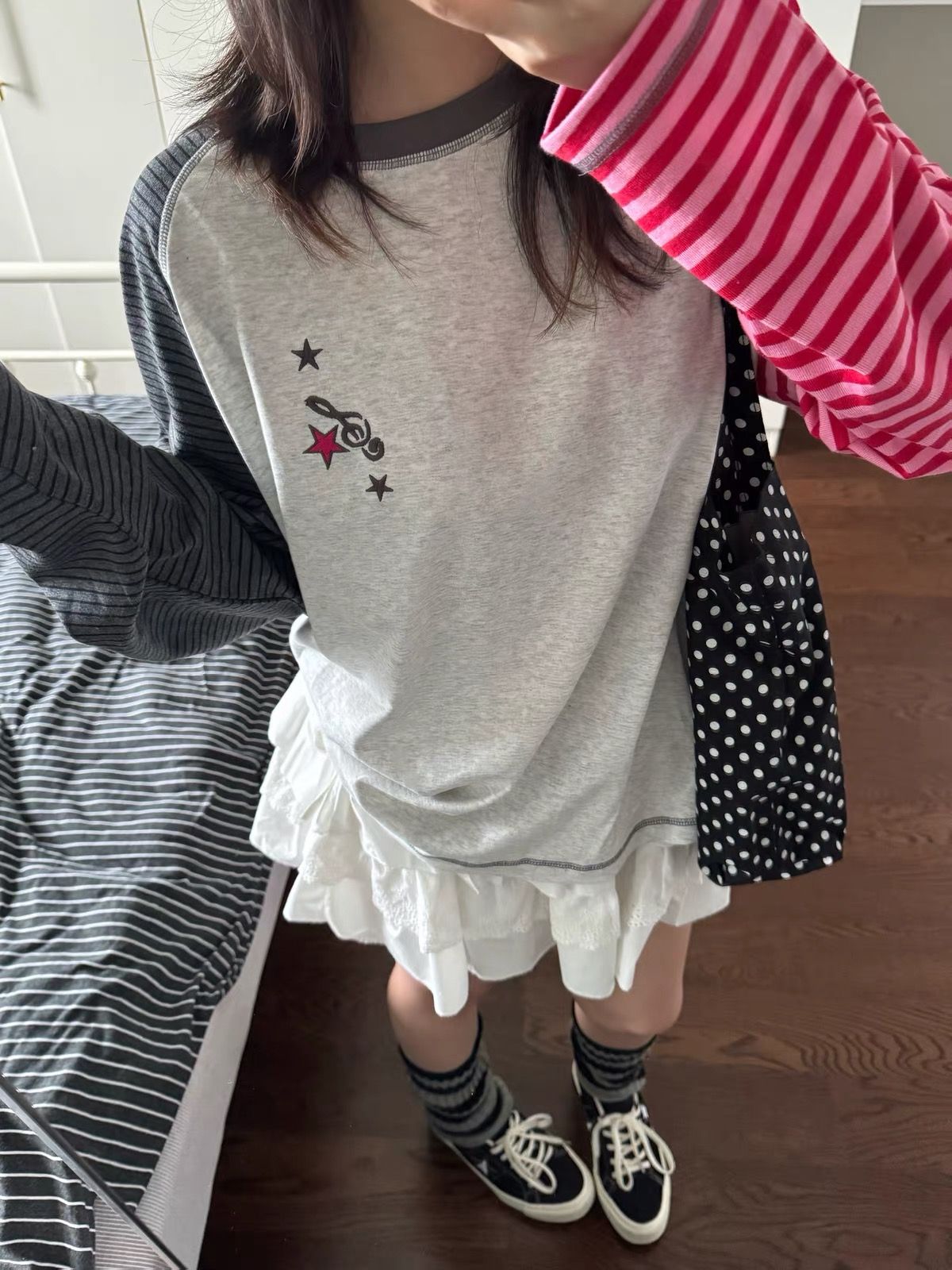 2026 Korean Style Long Sleeve T-Shirt for Women Loose Plus Size Embroidered Print - Image 4