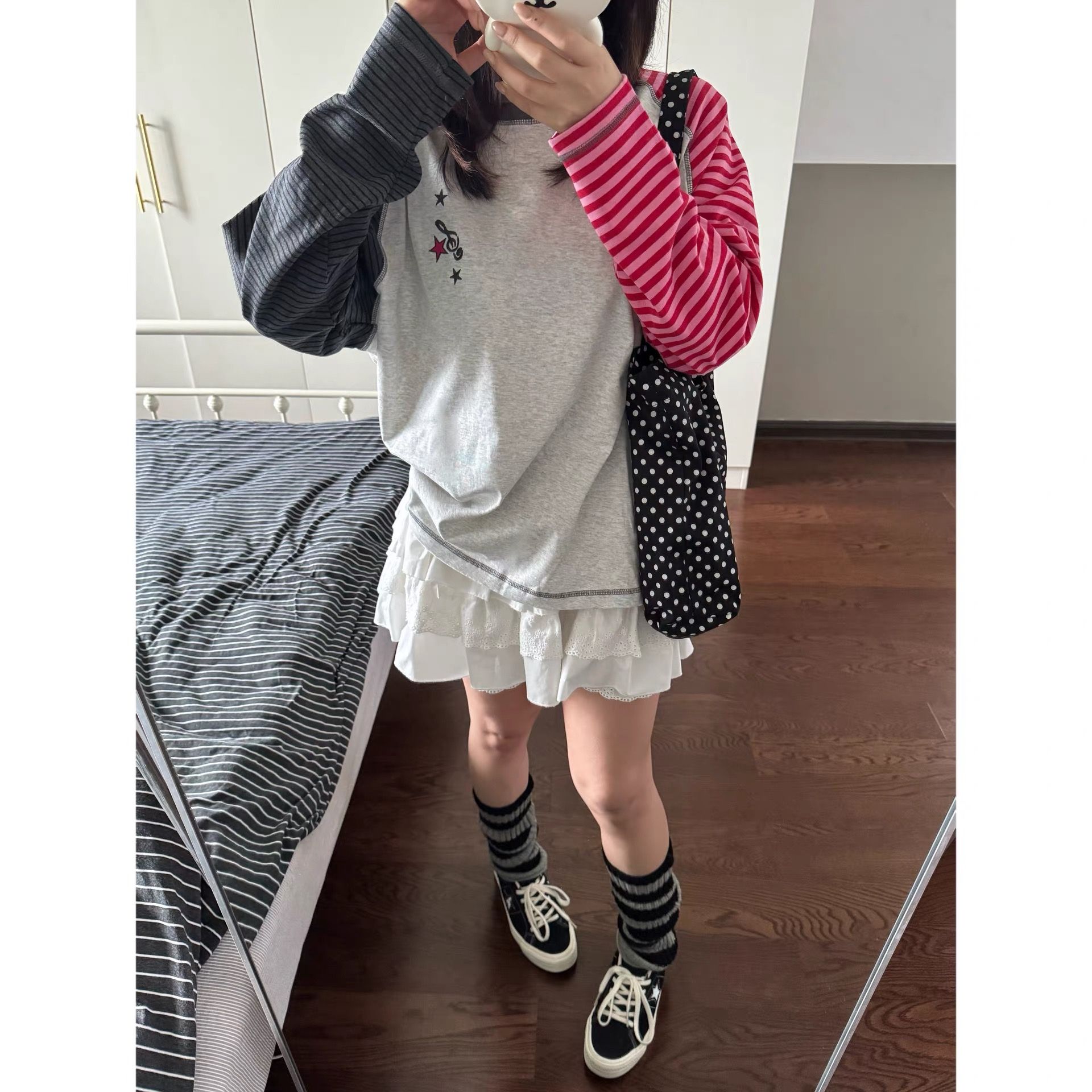 2026 Korean Style Long Sleeve T-Shirt for Women Loose Plus Size Embroidered Print - Image 5