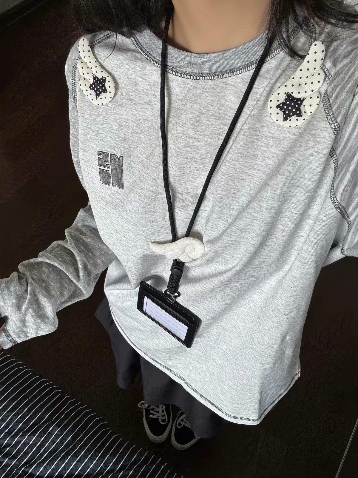 2026 Korean Style Long Sleeve T-Shirt for Women Loose Plus Size Patch Print - Image 3