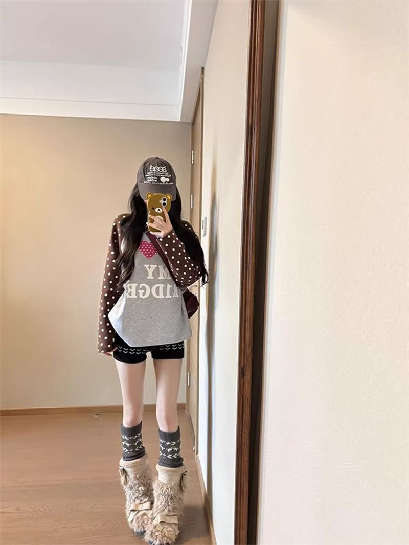 2026 Korean Style Long Sleeve T-Shirt for Women Loose Plus Size Print - Style 6b6e97 - Image 4