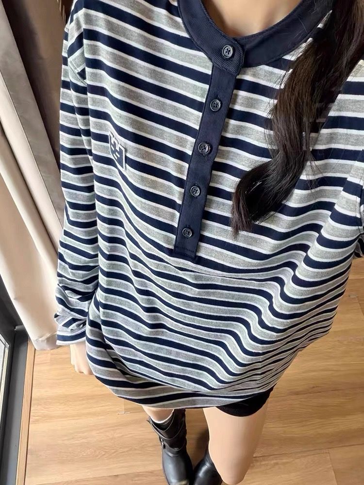 2026 Korean Style Women's Long Sleeve T-Shirt Loose Plus Size Print - Style ba044f - Image 3