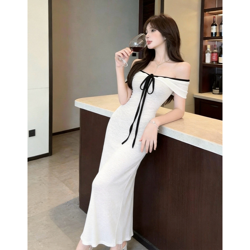Off-Shoulder Bodycon Dress Women's French Style Summer 2026 - Image 3