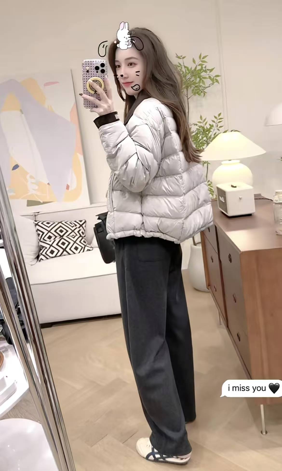 Women's Color Block Padded Jacket and Fleece Lined Pants Two Piece Set Winter Casual - Image 3