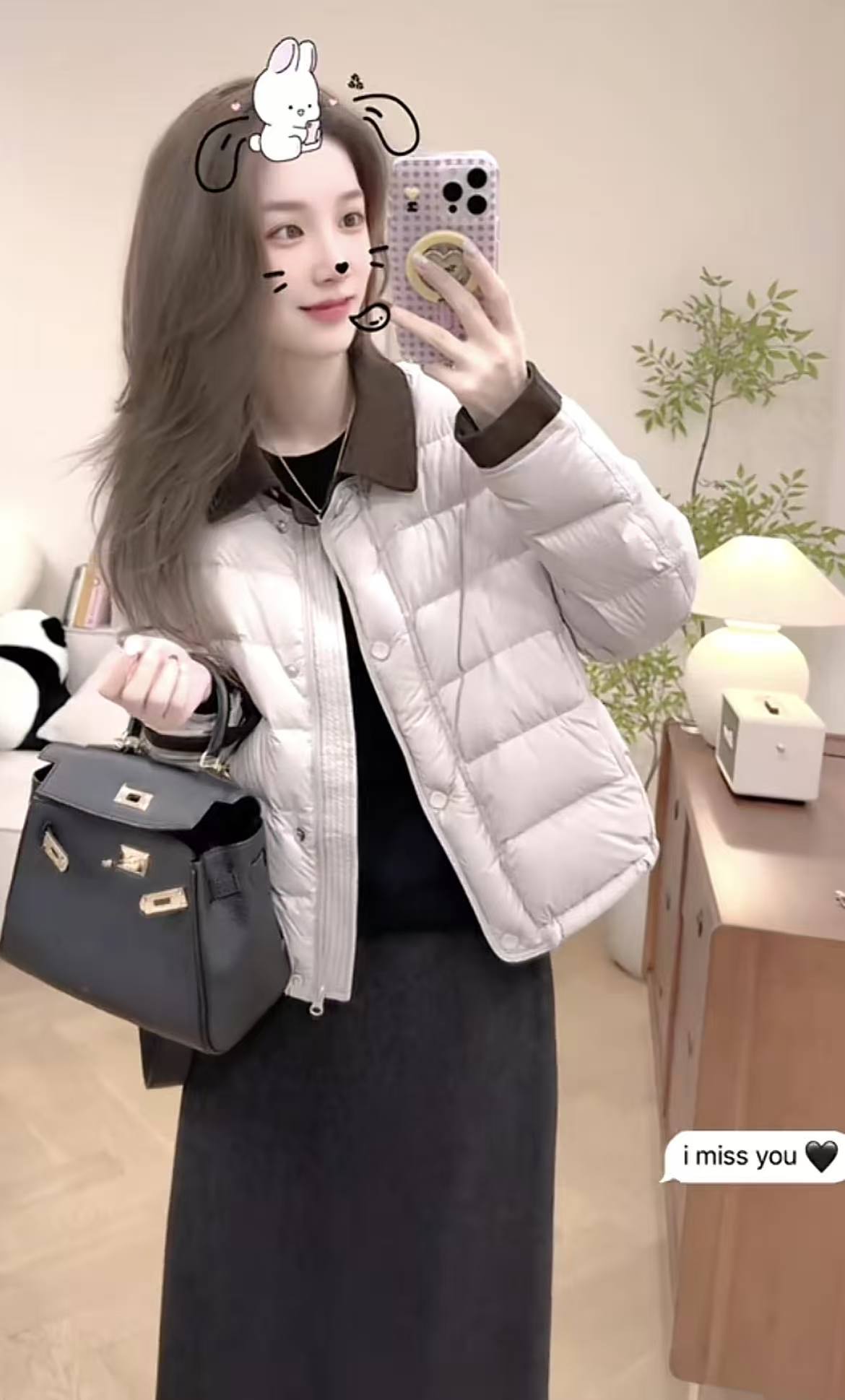 Women's Color Block Padded Jacket and Fleece Lined Pants Two Piece Set Winter Casual - Image 4